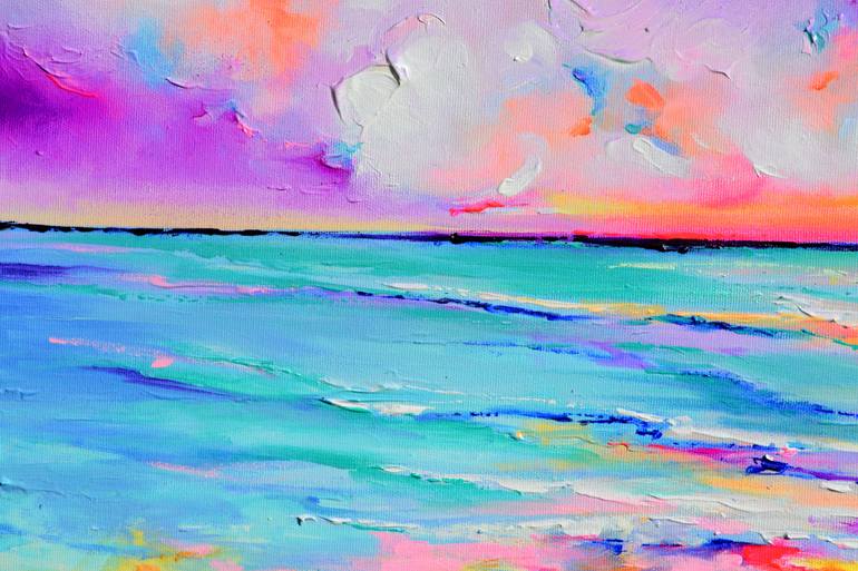 Original Impressionism Beach Painting by Soos Roxana Gabriela
