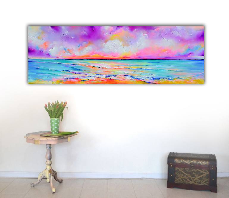 Original Impressionism Beach Painting by Soos Roxana Gabriela