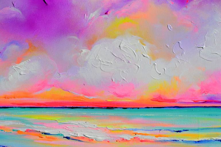 Original Impressionism Beach Painting by Soos Roxana Gabriela