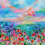 Wild Flowers and Poppies on the Seaside Cliff by SOOS ROXANA GABRIELA