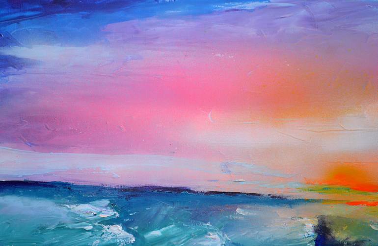 Original Abstract Seascape Painting by SOOS ROXANA GABRIELA