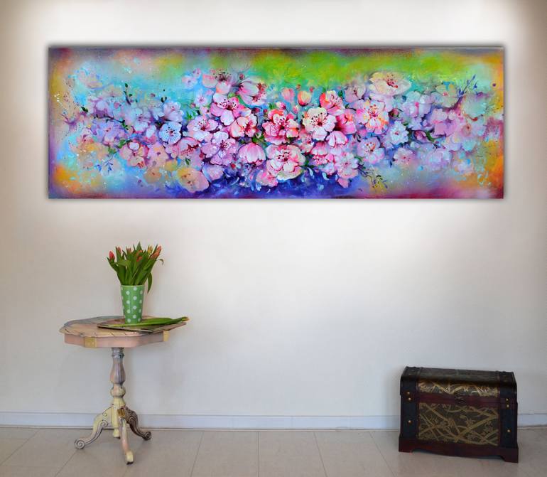 Original Abstract Floral Painting by Soos Roxana Gabriela