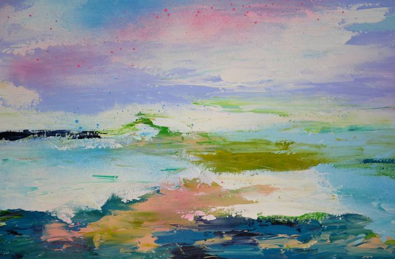 Original Abstract Seascape Painting by SOOS ROXANA GABRIELA