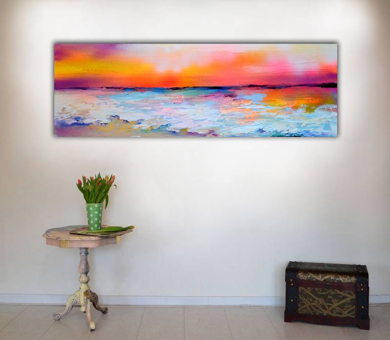 Original Abstract Beach Painting by SOOS ROXANA GABRIELA