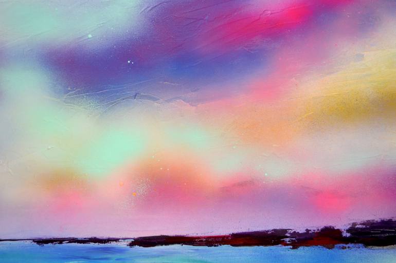 Original Abstract Beach Painting by Soos Roxana Gabriela