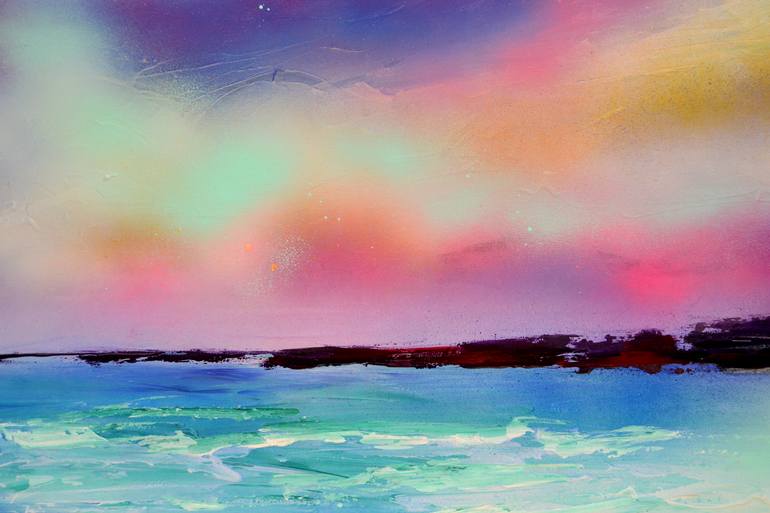 Original Abstract Beach Painting by Soos Roxana Gabriela