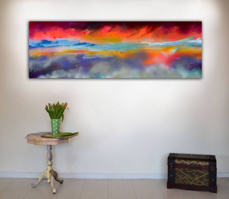 Original Abstract Beach Painting by SOOS ROXANA GABRIELA