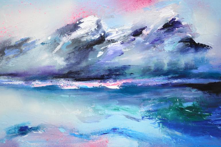 Original Abstract Beach Painting by SOOS ROXANA GABRIELA