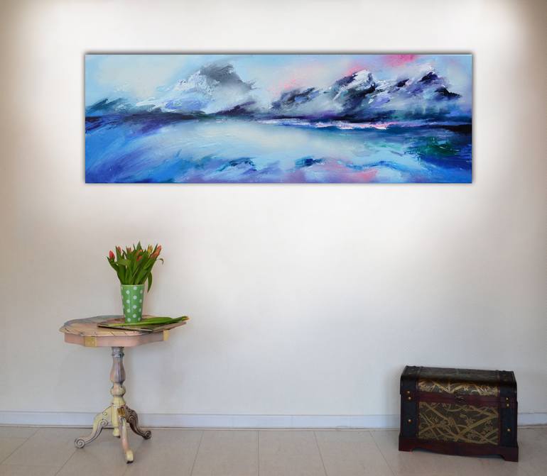 Original Abstract Beach Painting by SOOS ROXANA GABRIELA