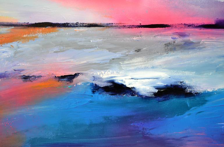 Original Abstract Beach Painting by SOOS ROXANA GABRIELA