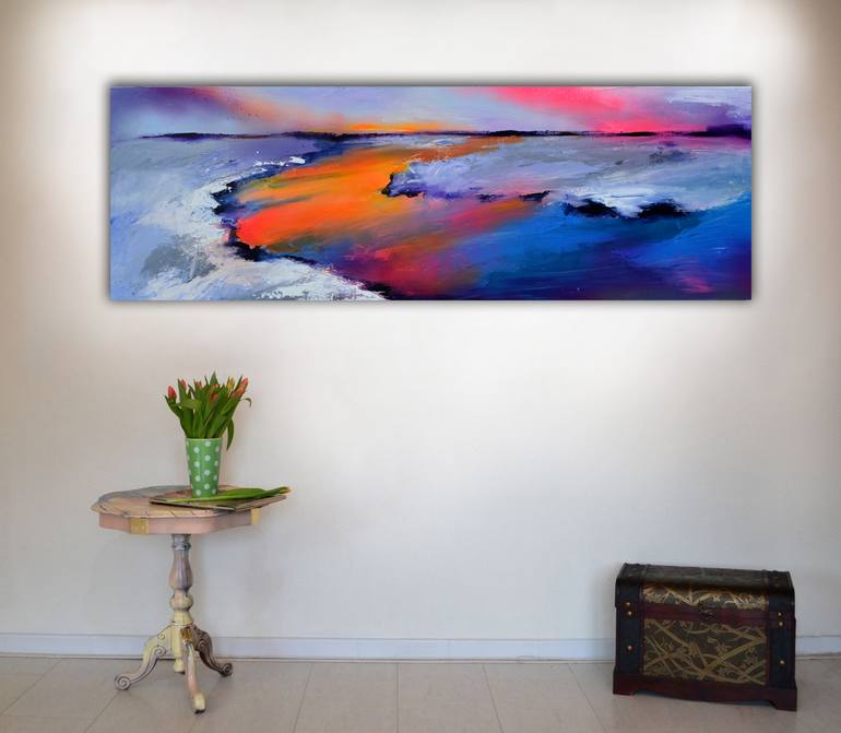 Original Abstract Beach Painting by SOOS ROXANA GABRIELA