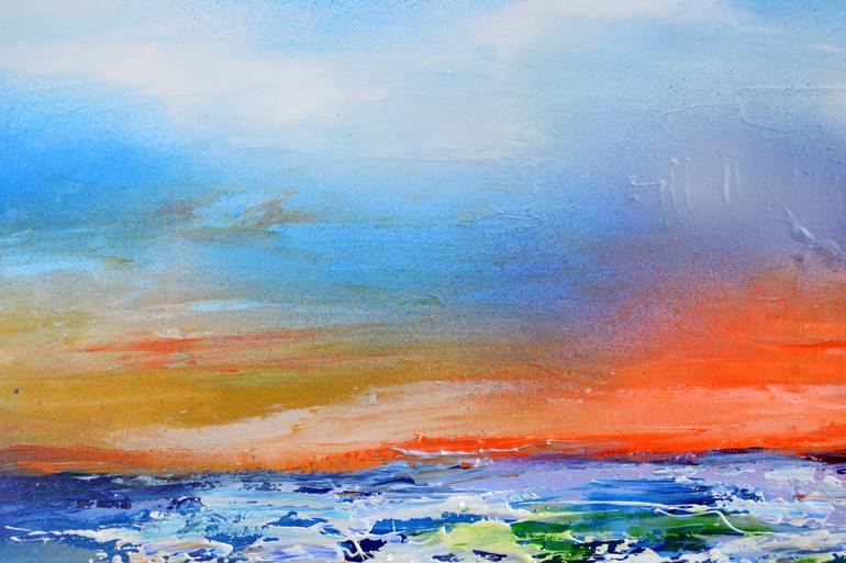 Original Abstract Beach Painting by SOOS ROXANA GABRIELA