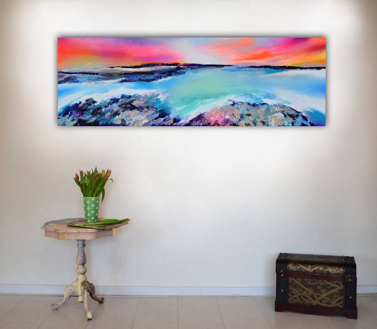 Original Abstract Beach Painting by SOOS ROXANA GABRIELA