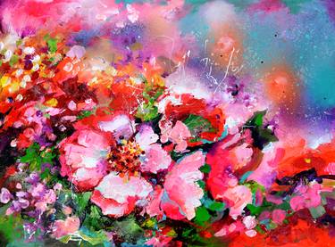 Print of Impressionism Floral Paintings by SOOS ROXANA GABRIELA