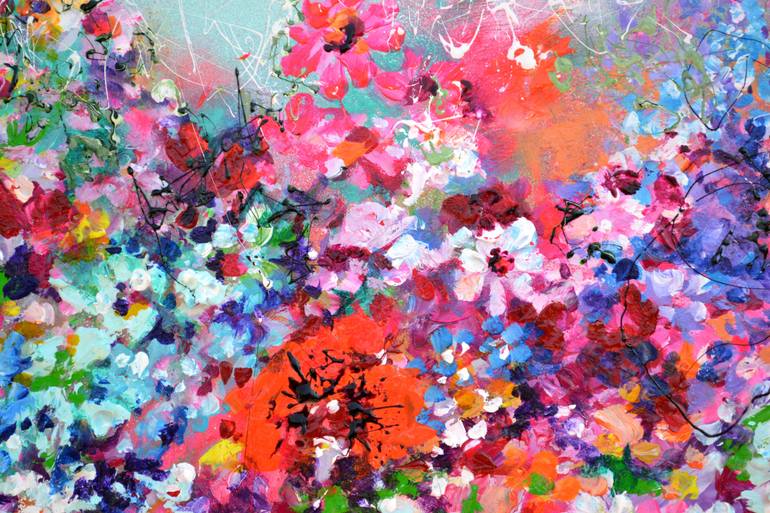 Original Impressionism Floral Painting by Soos Roxana Gabriela