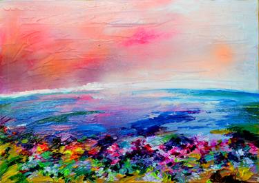 Blossoming Shore Relief Textured Painting thumb