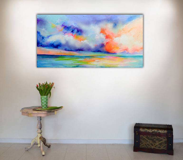 Original Impressionism Beach Painting by Soos Roxana Gabriela
