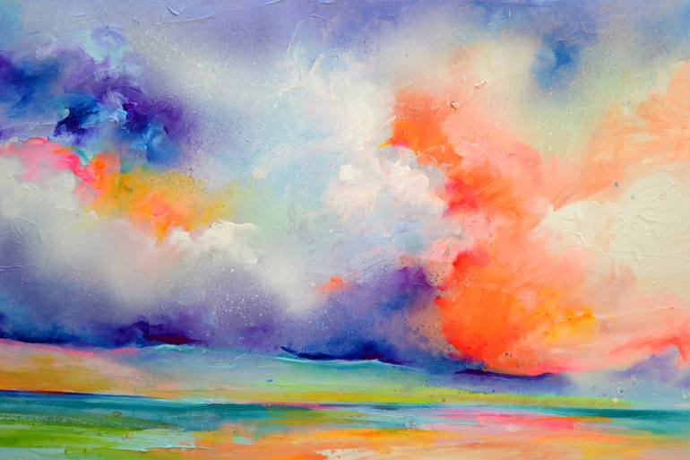 Original Impressionism Beach Painting by Soos Roxana Gabriela