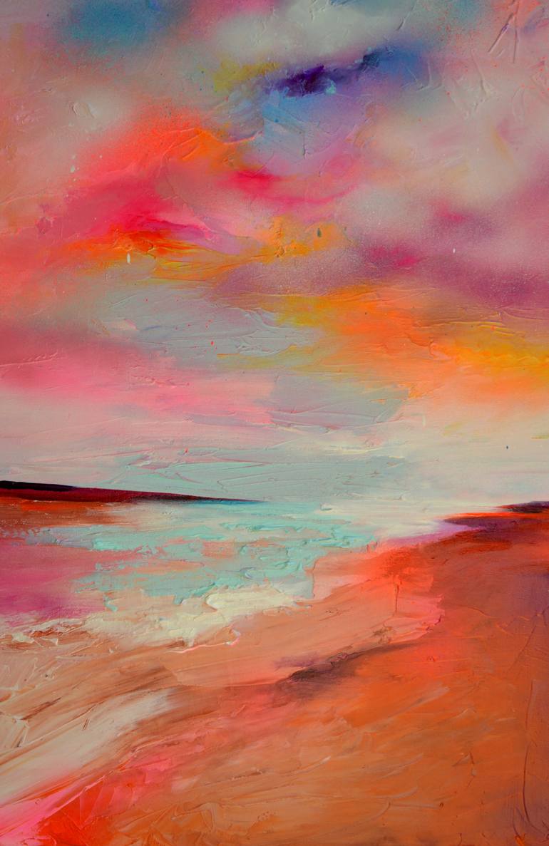 Original Abstract Beach Painting by SOOS ROXANA GABRIELA