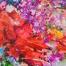 This painting is a semi - abstract. The main character is a red rose in a warm, windy end of an autumn day. Everything is prepared to pale, rushing to transform, to transcend. This red bloom is stubborn enough to shine, to please my avid color look.