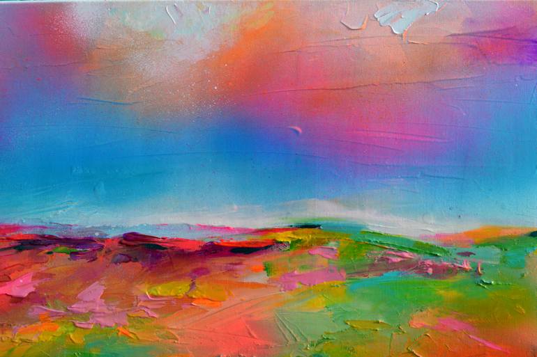 Original Abstract Landscape Painting by SOOS ROXANA GABRIELA