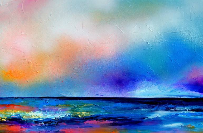 Original Abstract Seascape Painting by SOOS ROXANA GABRIELA