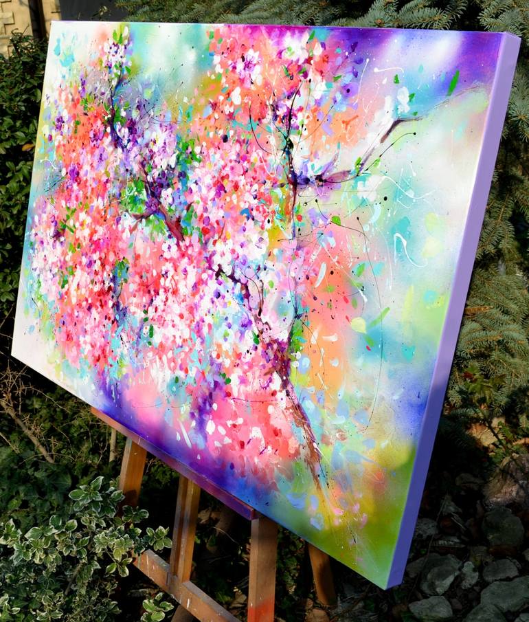 Original Impressionism Floral Painting by SOOS ROXANA GABRIELA