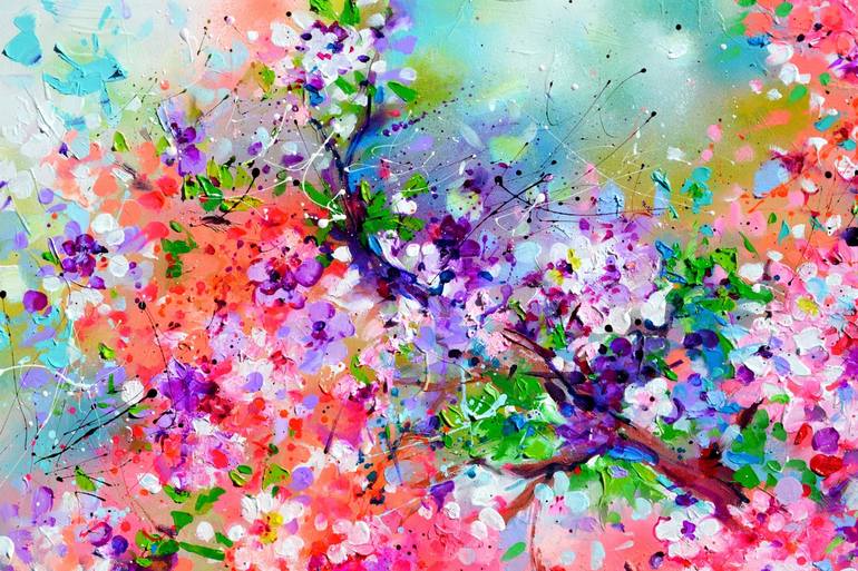 Original Impressionism Floral Painting by SOOS ROXANA GABRIELA