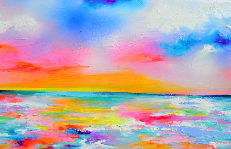 Original Abstract Seascape Painting by SOOS ROXANA GABRIELA