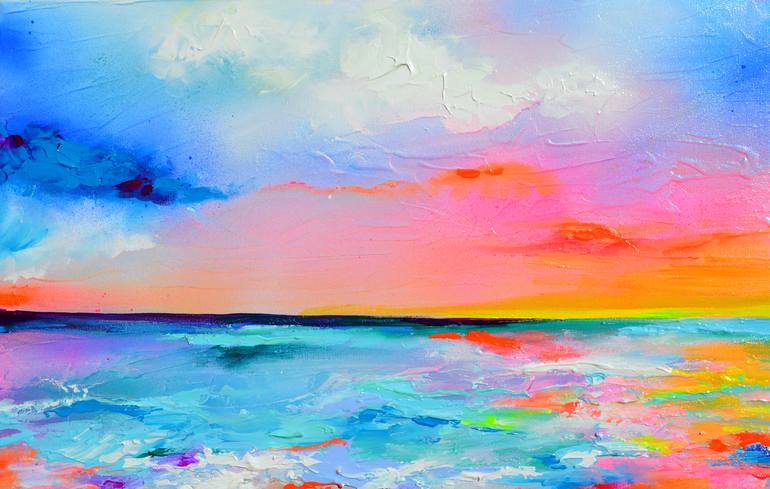 Original Abstract Seascape Painting by SOOS ROXANA GABRIELA