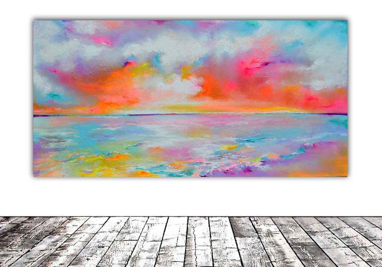 Original Abstract Beach Painting by SOOS ROXANA GABRIELA