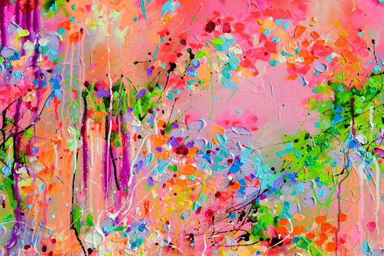 Original Abstract Floral Painting by SOOS ROXANA GABRIELA