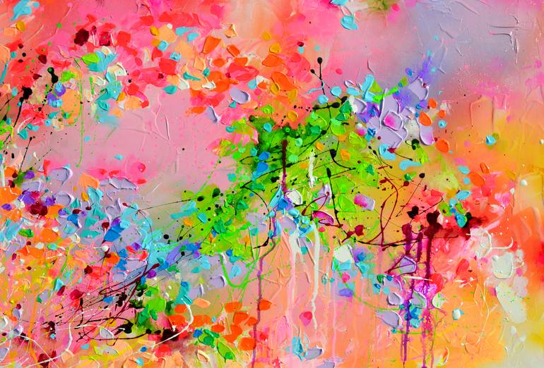 Original Abstract Floral Painting by SOOS ROXANA GABRIELA