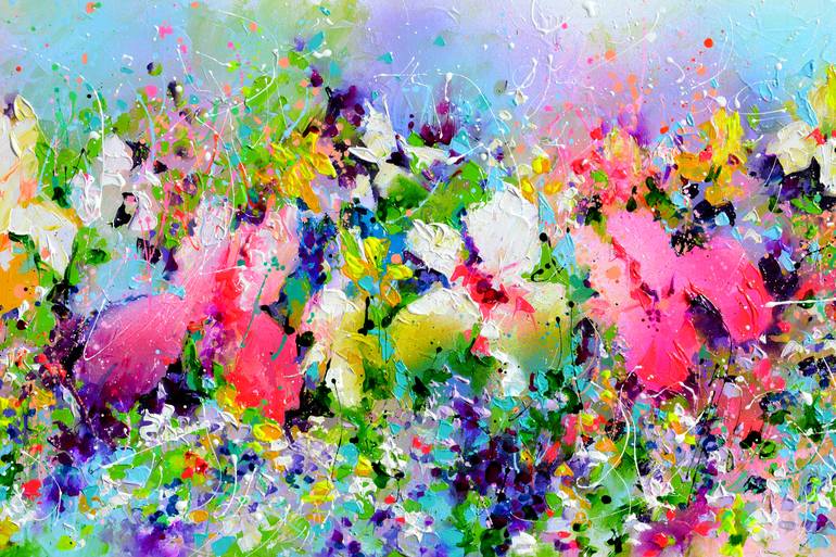 Original Abstract Floral Painting by SOOS ROXANA GABRIELA