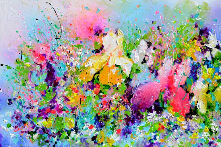 Original Abstract Floral Painting by SOOS ROXANA GABRIELA