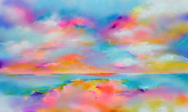 New Horizon 145 - Large Colorful Seascape Painting thumb