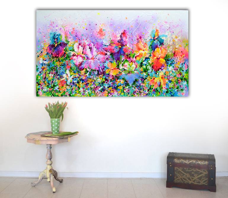 Original Abstract Floral Painting by SOOS ROXANA GABRIELA