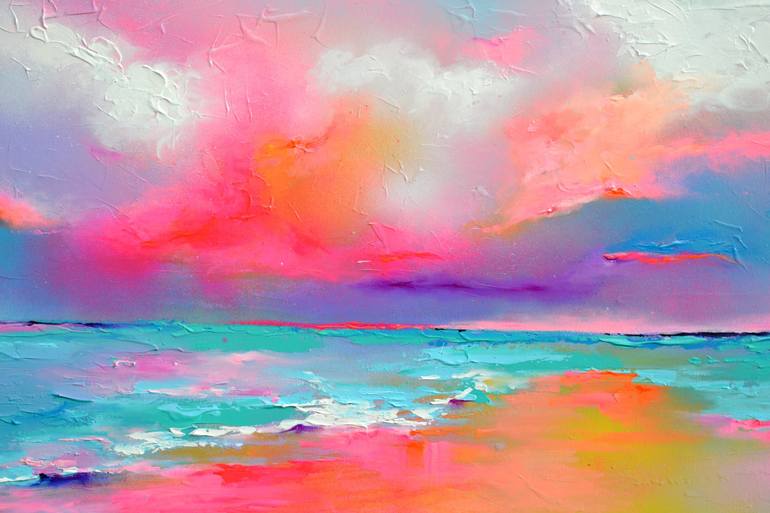 Original Abstract Beach Painting by SOOS ROXANA GABRIELA