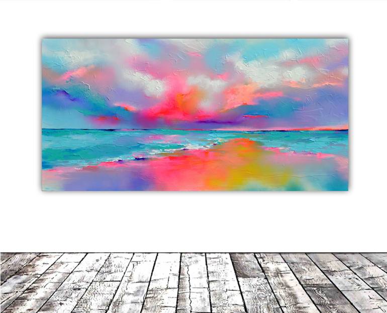 Original Abstract Beach Painting by SOOS ROXANA GABRIELA