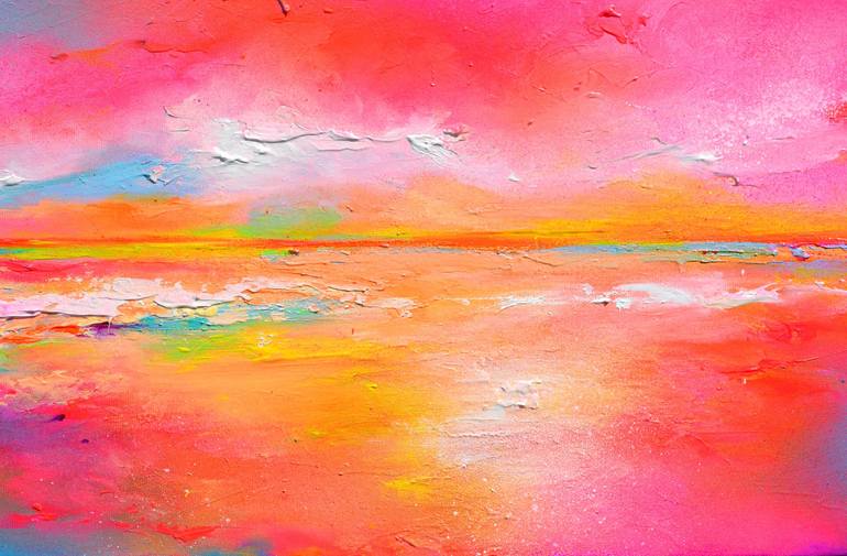 Original Abstract Beach Painting by SOOS ROXANA GABRIELA