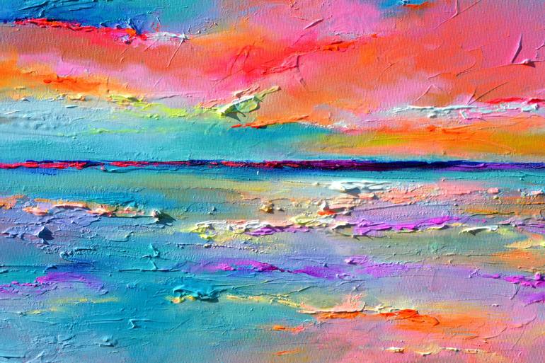 Original Abstract Beach Painting by SOOS ROXANA GABRIELA