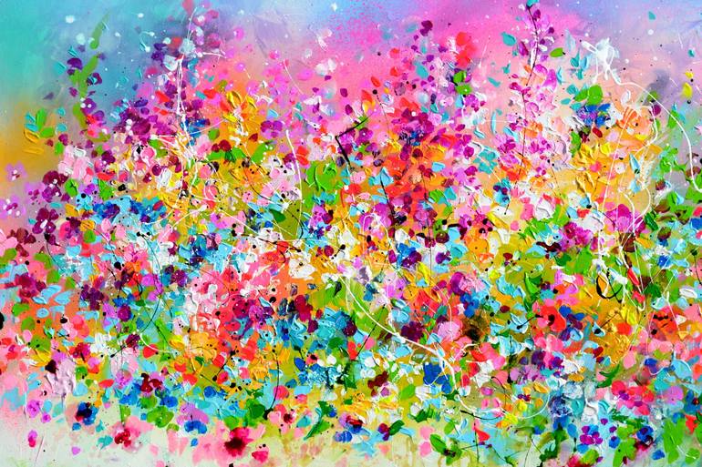 Original Abstract Floral Painting by SOOS ROXANA GABRIELA