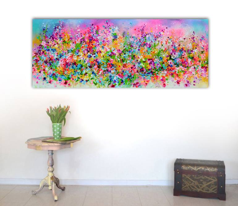 Original Abstract Floral Painting by SOOS ROXANA GABRIELA