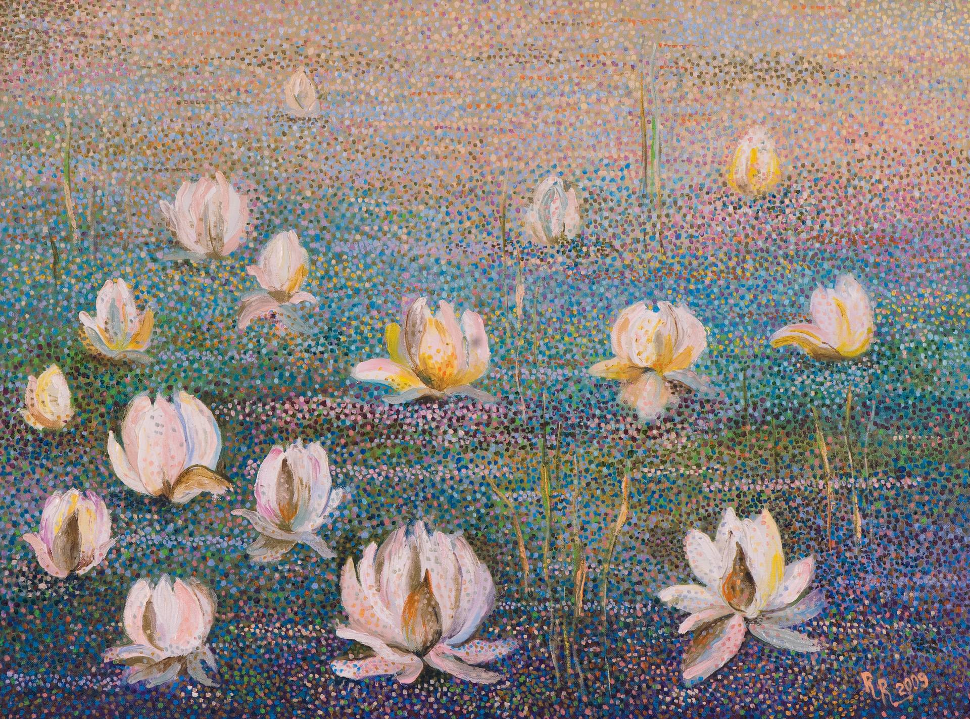 Water Lilies Painting by Rolana Rudermane | Saatchi Art