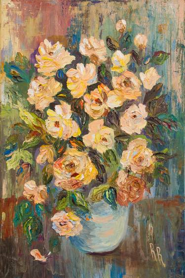 Original Modern Floral Paintings by Rolana Rudermane