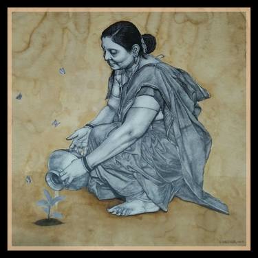 Saatchi Art Artist Kapil Baviskar; Drawings, “AAI(mom)” #art