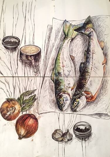 Print of Food & Drink Drawings by Polina Barska