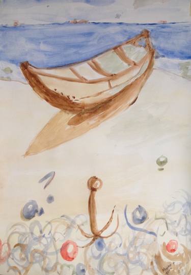 Original Expressionism Beach Paintings by Muyiwa Osifuye
