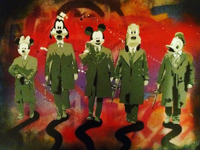 cartoon-gangsters-painting-by-lsg-artworx-saatchi-art