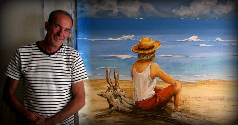 Original Figurative Beach Painting by Patrick Bornemann